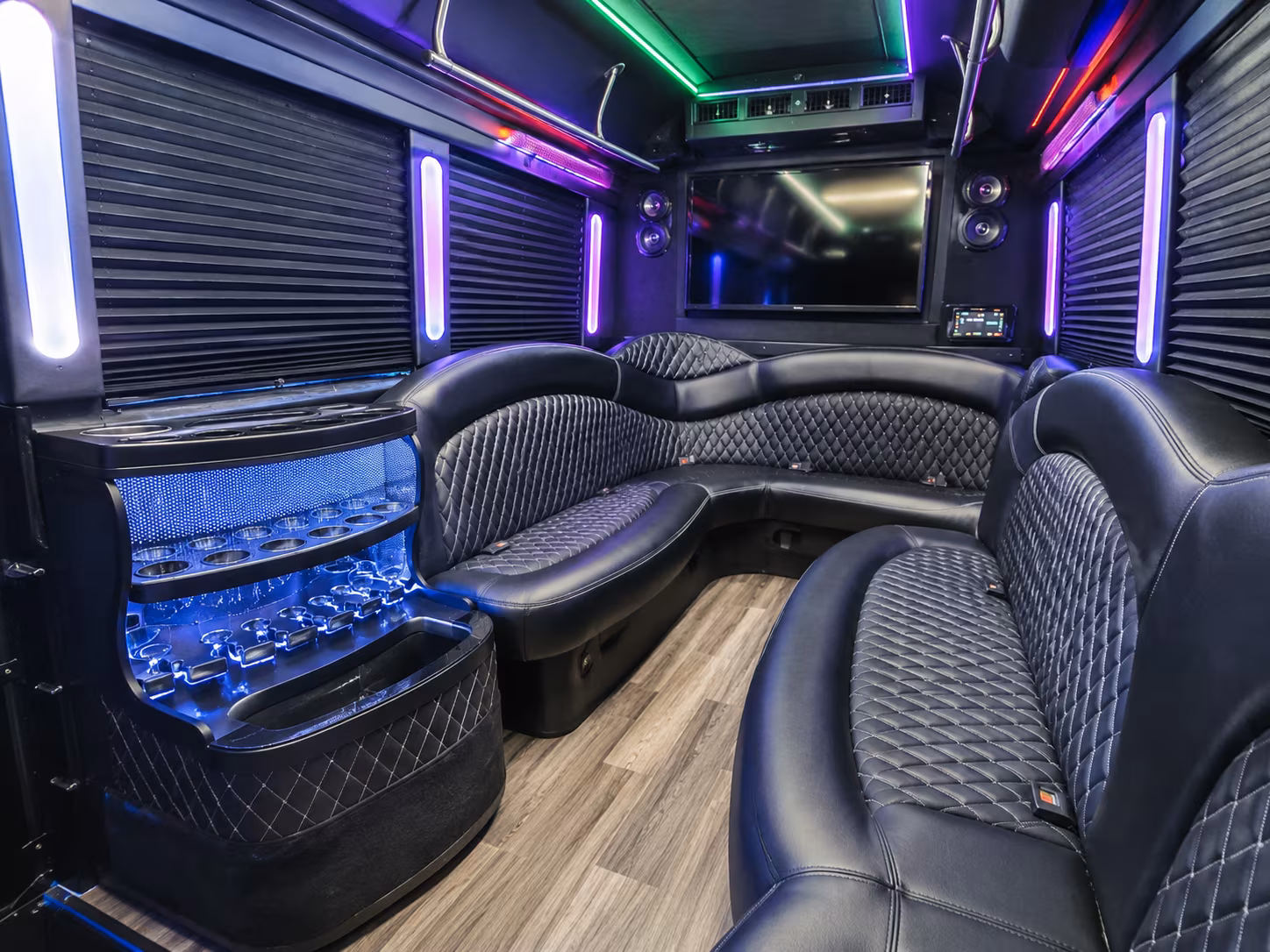 Nashville Private Event Transportation party bus interior