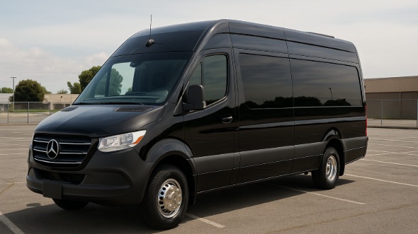 Exterior of Charter Bus Company Smyrna's 14 Passenger Sprinter Limousine in Smyrna