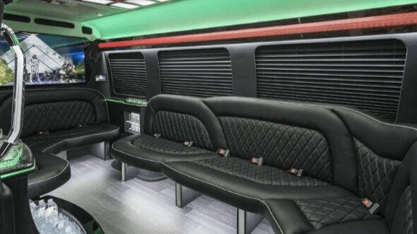 Interior of Charter Bus Company Lebanon's 15 Passenger Party Bus in Lebanon