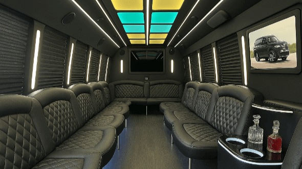 18 passenger party bus interior