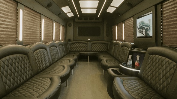 Interior of Charter Bus Company Franklin's 20 Passenger Party Bus in Franklin