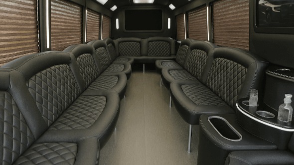 Interior of Charter Bus Company Gallatin's 25 Passenger Party Bus in Gallatin