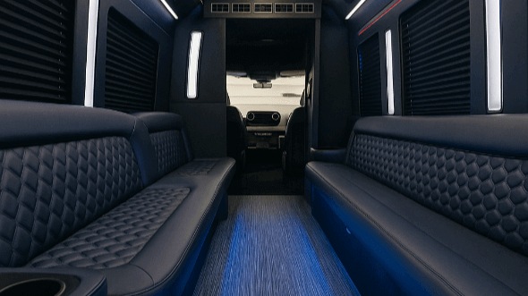 Interior of Charter Bus Company Murfreesboro's 25 Passenger Party Bus in Murfreesboro