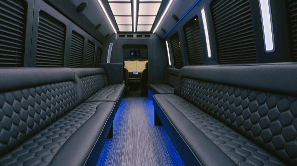 Interior of Charter Bus Company Smyrna's 25 Passenger Party Bus in Smyrna
