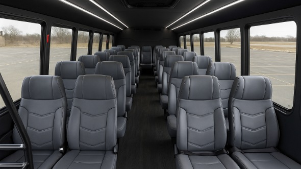 Interior of Charter Bus Company Nashville's 28 Passenger Minibus in Nashville