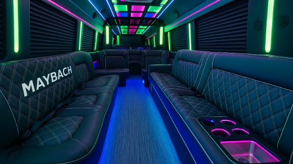 Interior of Charter Bus Company Gallatin's 28 Passenger Party Bus in Gallatin