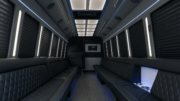Interior of Charter Bus Company Jackson's 28 Passenger Party Bus in Jackson