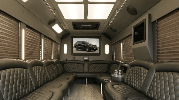 Interior of Charter Bus Company Franklin's 30 Passenger Party Bus in Franklin