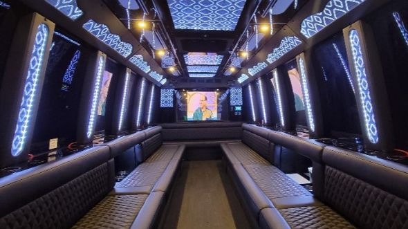 Interior of Charter Bus Company Jackson's 30 Passenger Party Bus in Jackson
