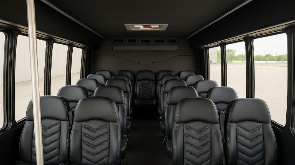 Interior of Charter Bus Company Nashville's 35 Passenger Mini Bus in Nashville
