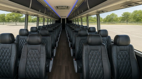 Interior of Charter Bus Company Nashville's 40 Passenger Charter Bus in Nashville