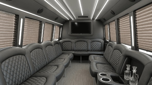 Interior of Charter Bus Company Gallatin's 40 Passenger Party Bus in Gallatin