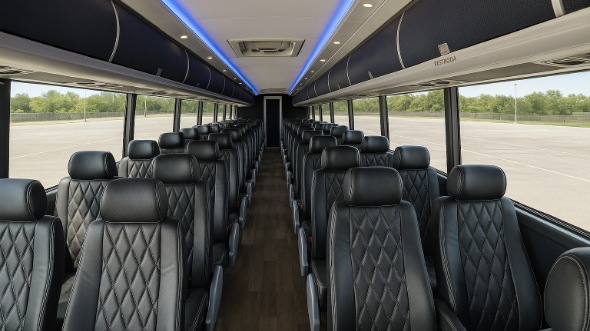 Interior of Charter Bus Company Nashville's 46 Passenger Charter Bus in Nashville