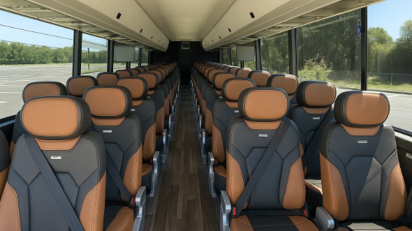 Interior of Charter Bus Company Nashville's 47 Passenger Charter Bus in Nashville