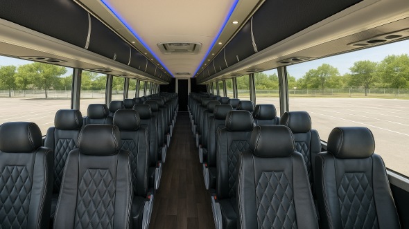 Interior of Charter Bus Company Nashville's 48 Passenger Charter Bus in Nashville