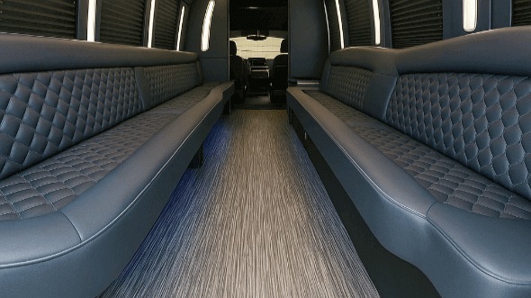 Interior of Charter Bus Company Gallatin's 50 Passenger Party Bus in Gallatin