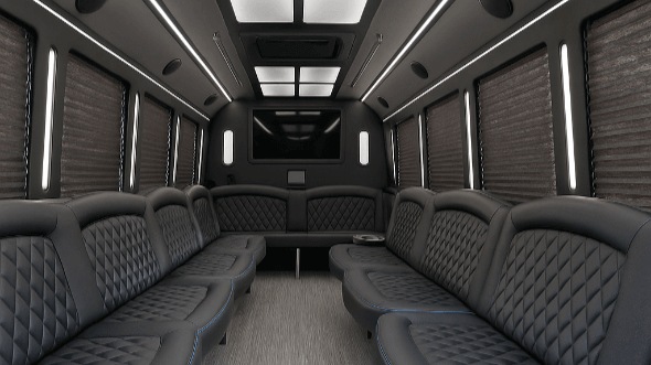 Interior of Charter Bus Company Hendersonville's 50 Passenger Party Bus in Hendersonville