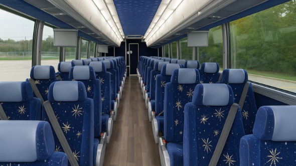 Interior of Charter Bus Company Nashville's 55 Passenger Charter Bus in Nashville