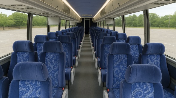 Interior of Charter Bus Company Nashville's 56 Passenger Charter Bus in Nashville