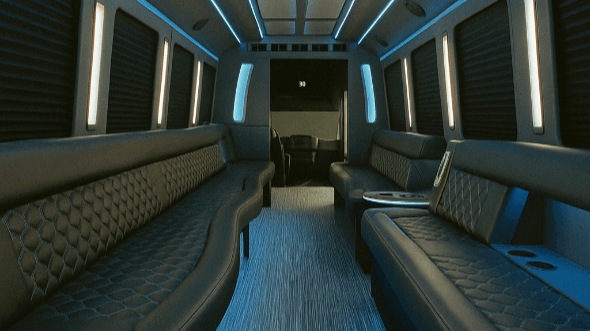 nashville 40 passenger party bus inside